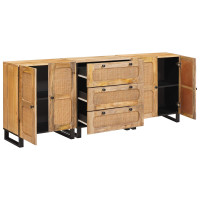 Produktbild för Sideboard 3 pcs Brun 180 x 33 x 75 cm Massivt mangoträ
