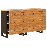Produktbild för Sideboard 2 pcs Brun 60 x 33 x 75 cm Massivt mangoträ