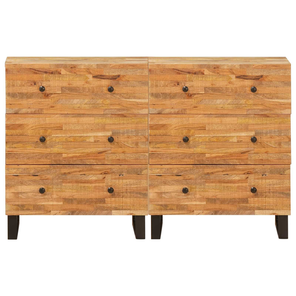 Produktbild för Sideboard 2 pcs Brun 60 x 33 x 75 cm Massivt mangoträ
