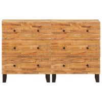Produktbild för Sideboard 2 pcs Brun 60 x 33 x 75 cm Massivt mangoträ