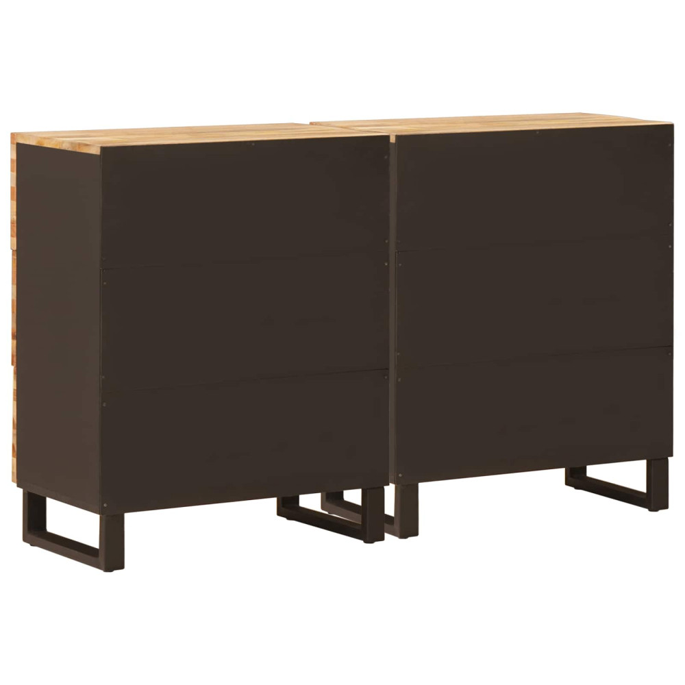 Produktbild för Sideboard 2 pcs Brun 60 x 33 x 75 cm Massivt mangoträ