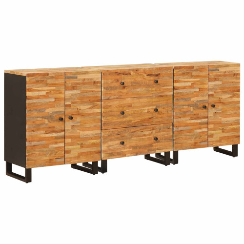 vidaXL Sideboard 3 pcs Brun 60 x 33 x 75 cm Massivt mangoträ