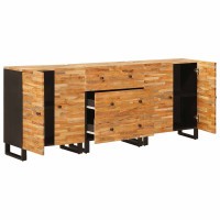 Produktbild för Sideboard 3 pcs Brun 60 x 33 x 75 cm Massivt mangoträ
