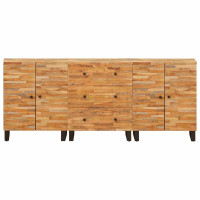 Produktbild för Sideboard 3 pcs Brun 60 x 33 x 75 cm Massivt mangoträ