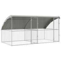Produktbild för Hundbur med lagring 2 pcs Silver 4 x 2 x 2 m Galvaniserat stål