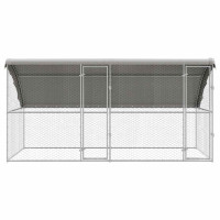 Produktbild för Hundbur med lagring 2 pcs Silver 4 x 2 x 2 m Galvaniserat stål