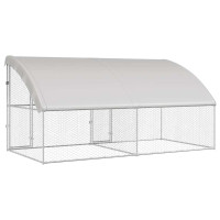 Produktbild för Hundbur med lagring 2 pcs Silver 4 x 2 x 2 m Galvaniserat stål