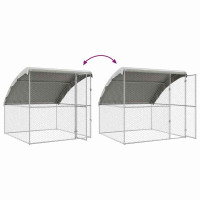 Produktbild för Hundbur med lagring 2 pcs Silver 4 x 2 x 2 m Galvaniserat stål