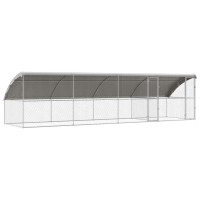 Produktbild för Hundbur med lagring 4 pcs Silver 8 x 2 x 2 m Galvaniserat stål