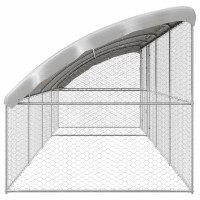 Produktbild för Hundbur med lagring 4 pcs Silver 8 x 2 x 2 m Galvaniserat stål