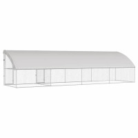 Produktbild för Hundbur med lagring 4 pcs Silver 8 x 2 x 2 m Galvaniserat stål
