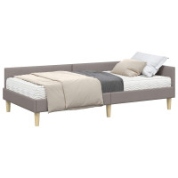 Produktbild för Hörn Sängram med Madrass med madrass 2 pcs Taupe tyg