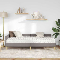 Produktbild för Hörn Sängram med Madrass med madrass 2 pcs Taupe tyg