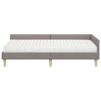 Produktbild för Hörn Sängram med Madrass med madrass 2 pcs Taupe tyg