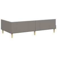 Produktbild för Hörn Sängram med Madrass med madrass 2 pcs Taupe tyg