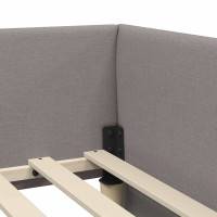 Produktbild för Hörn Sängram med Madrass med madrass 2 pcs Taupe tyg