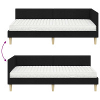 Produktbild för Hörn Sängram med Madrass Övrigt med huvudgavel 2 pcs Grön tyg