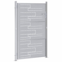 Produktbild för Trädgårdsgrind med lås Silver 85 x 120 cm Rostfritt stål