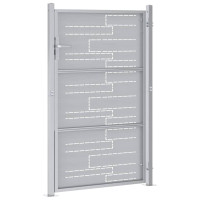 Produktbild för Trädgårdsgrind med lås Silver 85 x 120 cm Rostfritt stål