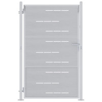 Produktbild för Trädgårdsgrind med lås Silver 85 x 120 cm Rostfritt stål