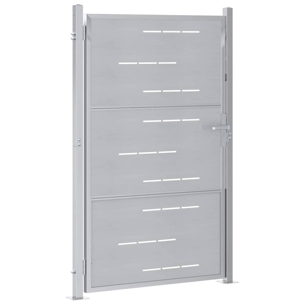 Produktbild för Trädgårdsgrind med lås Silver 85 x 120 cm Rostfritt stål
