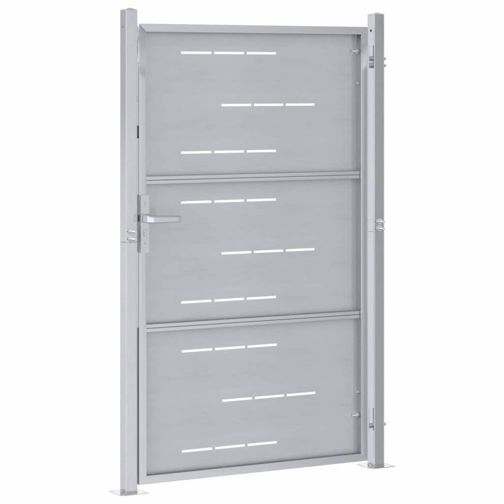 Produktbild för Trädgårdsgrind med lås Silver 85 x 120 cm Rostfritt stål