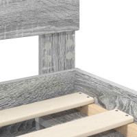 Produktbild för Sängram med huvudgavel Grå Sonoma 200 x 200 cm Konstruerat trä
