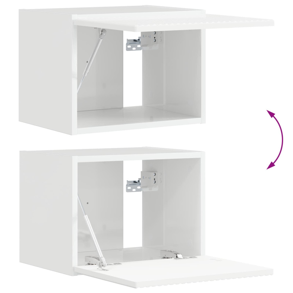 Produktbild för TV väggskåp set Väggmonterad 4 pcs Vit Konstruerat trä