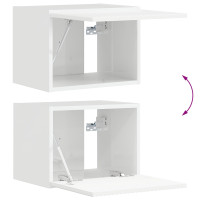 Produktbild för TV väggskåp set Väggmonterad 4 pcs Vit Konstruerat trä
