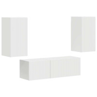 Produktbild för TV väggskåp set Väggmonterad 4 pcs Vit Konstruerat trä