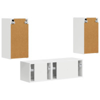 Produktbild för TV väggskåp set Väggmonterad 4 pcs Vit Konstruerat trä