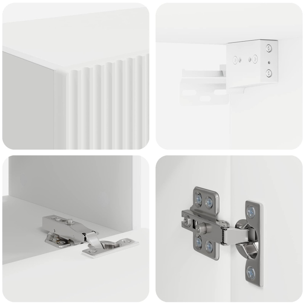 Produktbild för TV väggskåp set Väggmonterad 4 pcs Vit Konstruerat trä