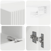 Produktbild för TV väggskåp set Väggmonterad 4 pcs Vit Konstruerat trä