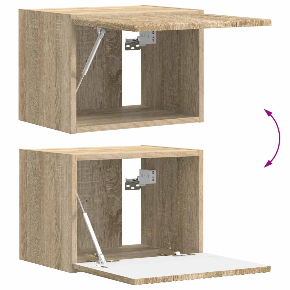 Produktbild för TV väggskåp set Väggmonterad 4 pcs Sonoma-ek Konstruerat trä