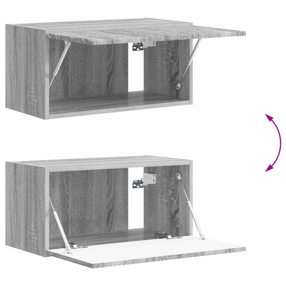 Produktbild för TV väggskåp set Väggmonterad 4 pcs Grå Sonoma Konstruerat trä