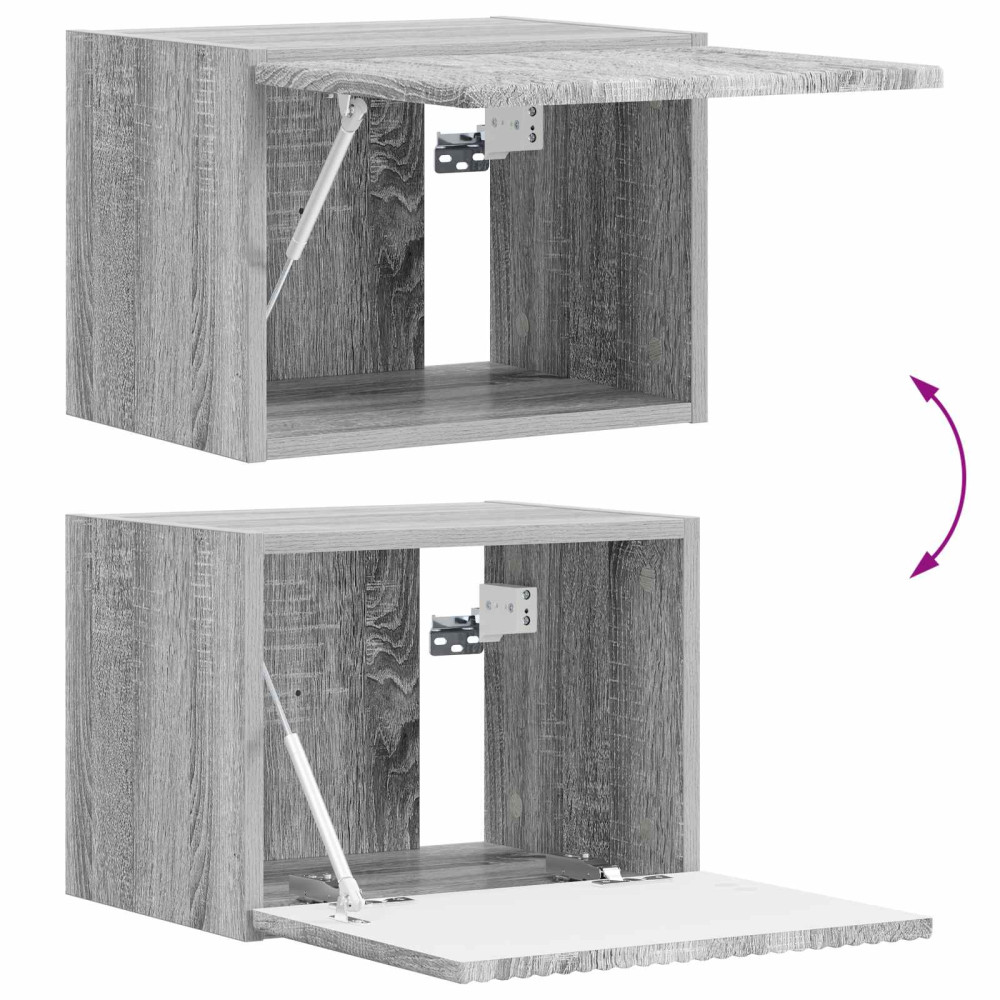 Produktbild för TV väggskåp set Väggmonterad 4 pcs Grå Sonoma Konstruerat trä