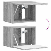 Produktbild för TV väggskåp set Väggmonterad 4 pcs Grå Sonoma Konstruerat trä