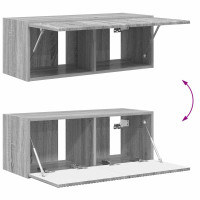 Produktbild för TV väggskåp set Väggmonterad 4 pcs Grå Sonoma Konstruerat trä