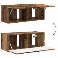 Produktbild för TV väggskåp set Väggmonterad 4 pcs Gammalt trä Konstruerat trä