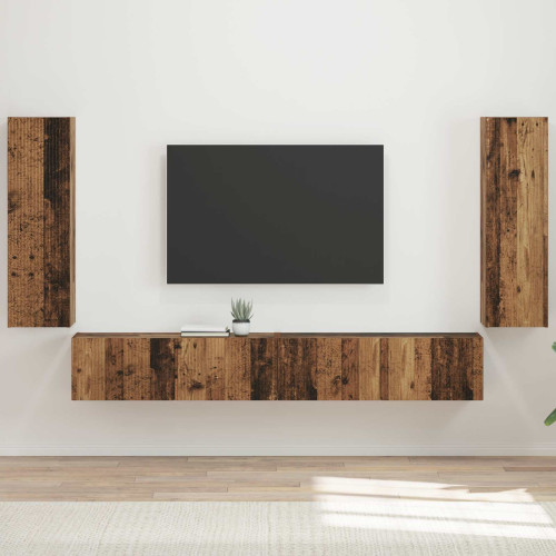 vidaXL TV väggskåp set 4 pcs 29,5 x 31 x 100 cm Gammalt trä