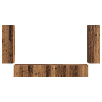 Produktbild för TV väggskåp set 4 pcs 29,5 x 31 x 100 cm Gammalt trä