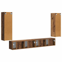 Produktbild för TV väggskåp set 4 pcs 29,5 x 31 x 100 cm Gammalt trä