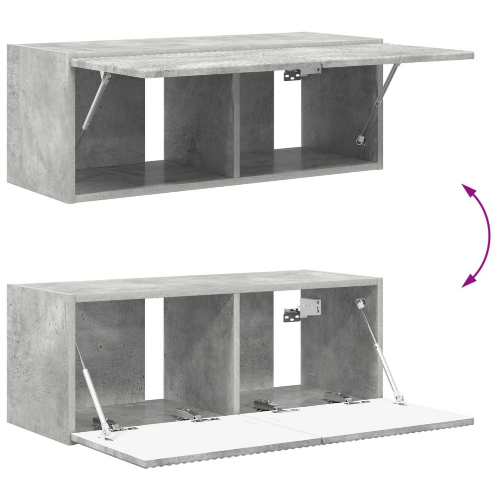 Produktbild för TV väggskåp set Väggmonterad 4 pcs Betonggrå Konstruerat trä