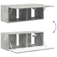 Produktbild för TV väggskåp set Väggmonterad 4 pcs Betonggrå Konstruerat trä