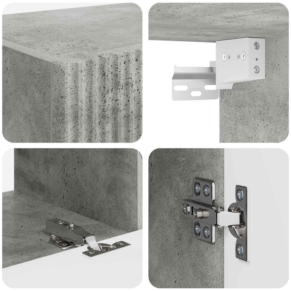 Produktbild för TV väggskåp set Väggmonterad 4 pcs Betonggrå Konstruerat trä