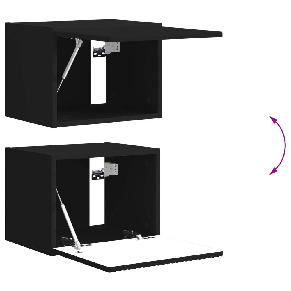 Produktbild för TV väggskåp set Väggmonterad 6 pcs Svart