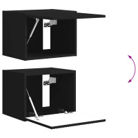 Produktbild för TV väggskåp set Väggmonterad 6 pcs Svart