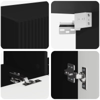 Produktbild för TV väggskåp set Väggmonterad 6 pcs Svart