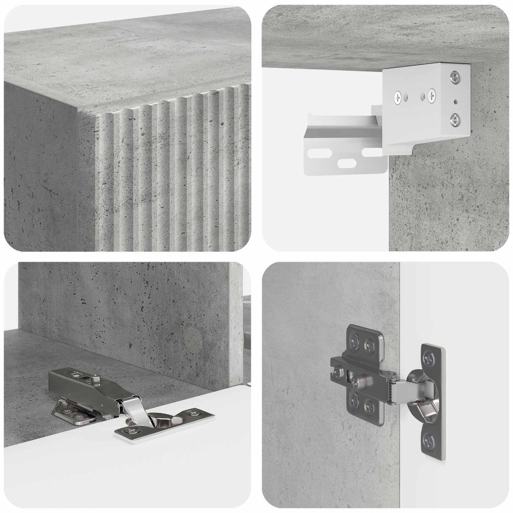 Produktbild för TV väggskåp set Väggmonterad 6 pcs Betonggrå