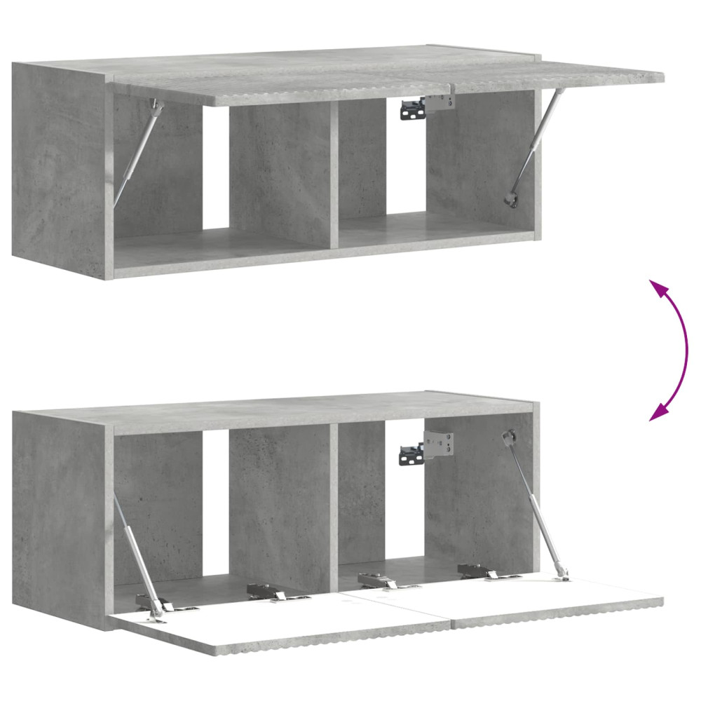 Produktbild för TV väggskåp set Väggmonterad 6 pcs Betonggrå